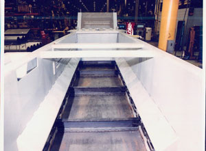 The inside of a drag conveyor